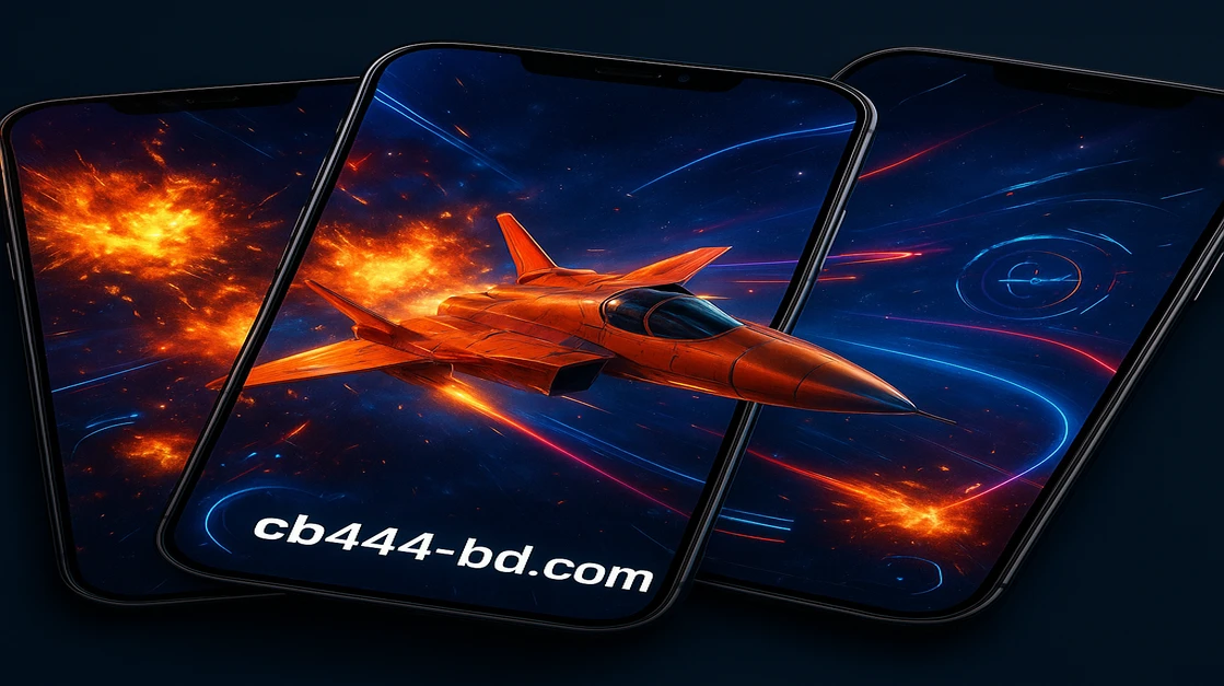 cb444 এর ট্যাবলেট স্ক্রিন থেকে বেরিয়ে আসা জ্বলন্ত লাল বিমানের বিস্ফোরণময় দৃশ্য, চারপাশে আরও বিমান ও খেলার উপাদানগুলো ছড়িয়ে রয়েছে।